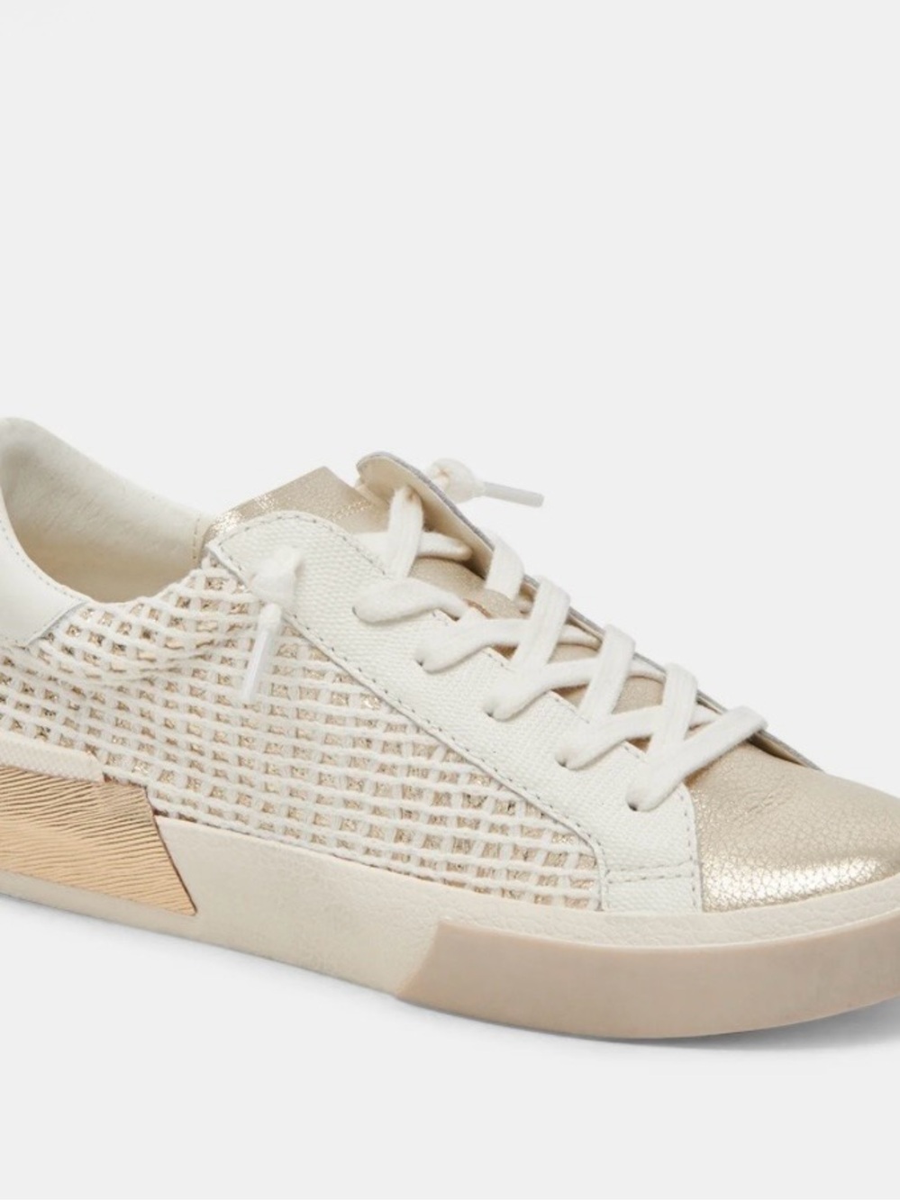 Dolce Vita Women's Zina Sneakers Bone Gold Woven
